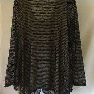 Autograph Sheer Black Top with Beige tank top underneath XL